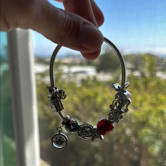 Pandora Silver and Pink Charm Bracelet - Picture 3 of 7